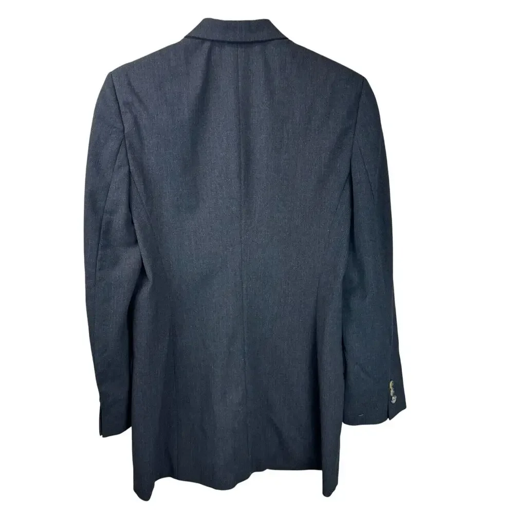 Piazza Sempione Mens Blazer Suit Jacket Size 44 Four Button Blue Front Pocket‎